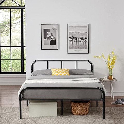 Buybyroom Full Metal Bed Frame, Double Bed Frame w