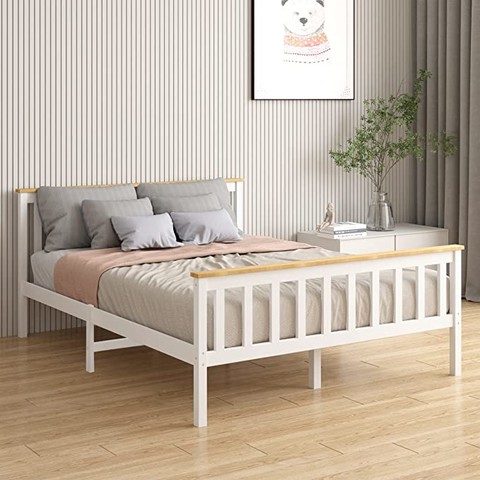 5ft King Size Wooden Bed Frame in White Solid Pine
