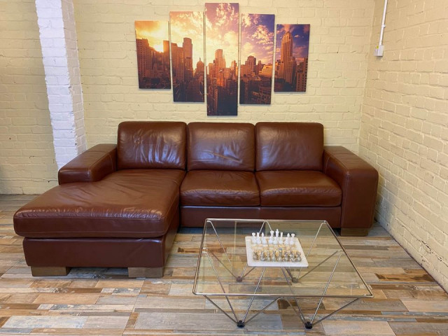 Perfect Brown Leather Corner Sofa