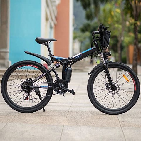 MYATU 26" Electric Bike, Foldable Mountain Bi