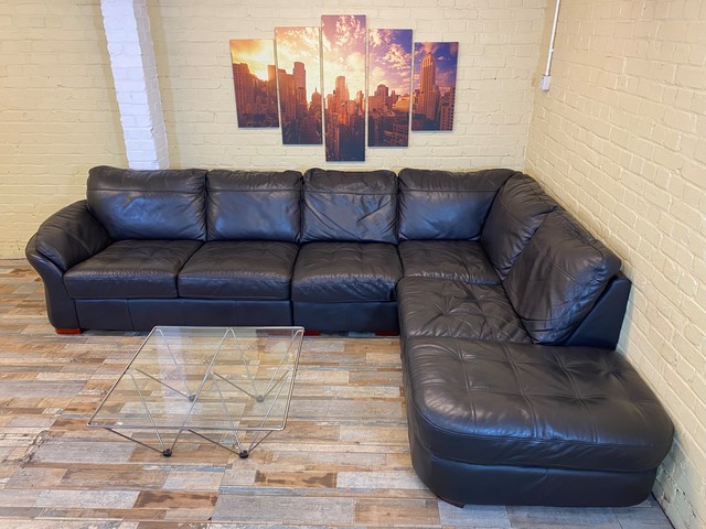 Deluxe Brown Leather Corner Sofa