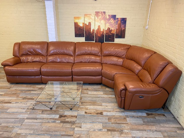 Recline Supreme Brown Leather Corner Sofa