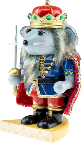 Clever Creations Chubby Wood Mouse King Nutcracker
