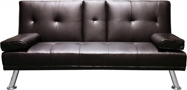 Humza Amani Faux Leather Folding Sofa Bed