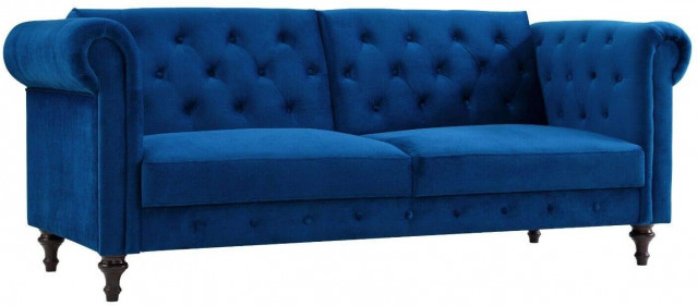 Velvet Sofa Bed Chesterfield Style Button