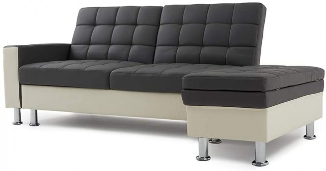 Modern Sofa 3 Seater Sofa Bed Faux Leather
