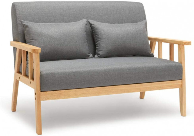 Meerveil Sofa 2 Seater, Armchair Couch Modern Wood
