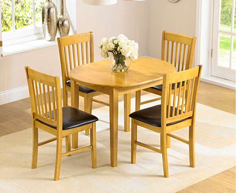 Amalfi Oak 107cm Extending Dining Table and Chairs
