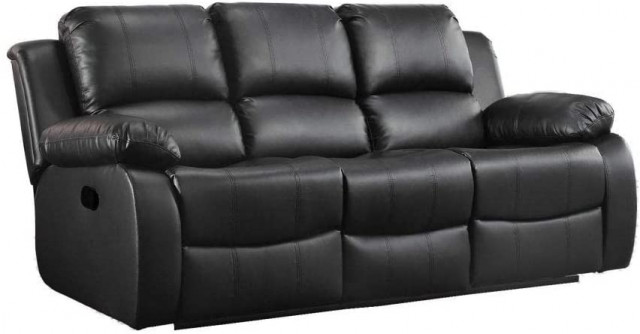 Black Genuine Leather 3+2 Seater Recliner