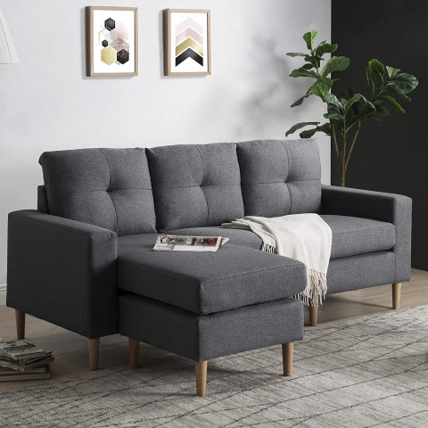 Leisure Zone Fabric Corner Sofa Couch L Shape