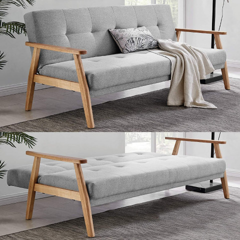 Bravich Modern Scandinavian Beige 3 Seater Sofa