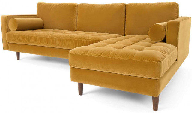 LAFII.T Mid-Century Modern Velvet Sofa Loveseat