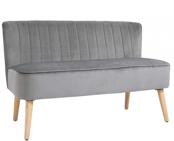 HOMCOM Modern Velvet Double Seat Sofa Grey