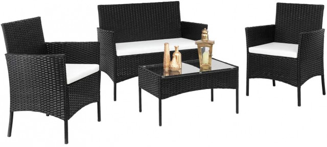 Bonnlo 4 Pieces Rattan Outdoor Garden Furniture Se