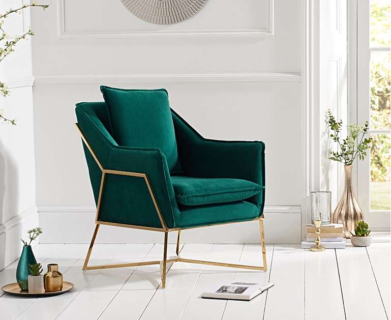 Lara Green Velvet Accent Chair