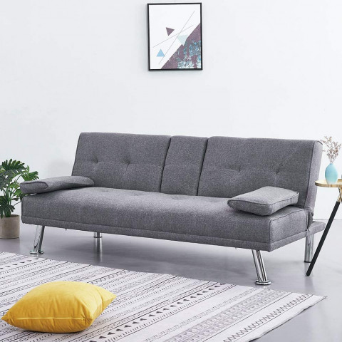 Wellgarden Modern 3 Seater Sofa Bed Line Fabric