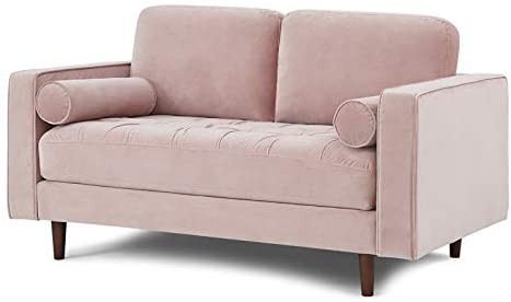 Soft Velvet Upholstered Sofa Set (Rose, 2 Seat)