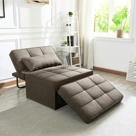 Vonanda Sofa Bed, Convertible Chair Light Brown