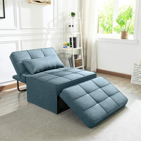 Vonanda Sofa Bed, Convertible Chair Denim Blue