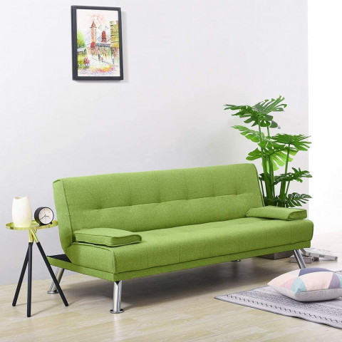Wellgarden 3 Seater Sofa Bed Sleeper Sofa(Green)