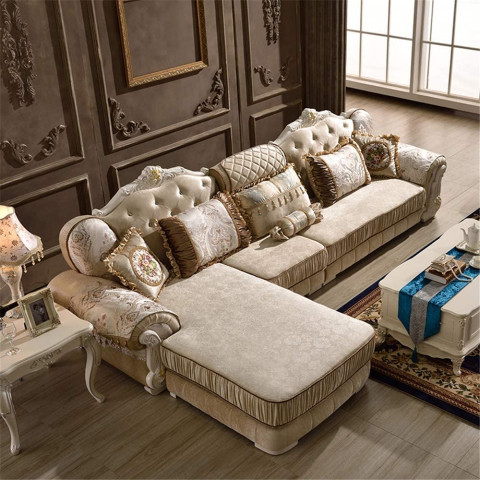 WSN Fabric Sofa, Living Room Corner Sofa Set Fabri