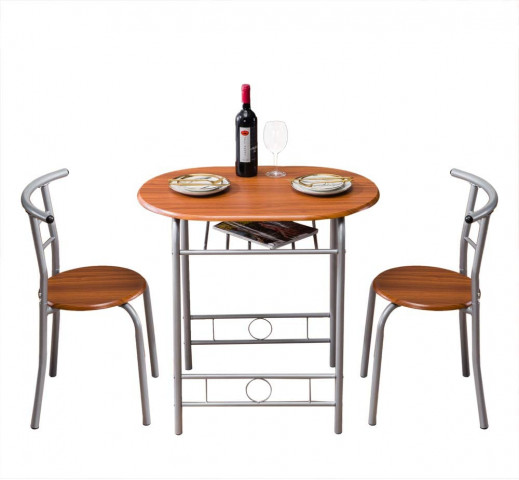 Bonnlo Dining Table and Chair Set of 2 (Brown)