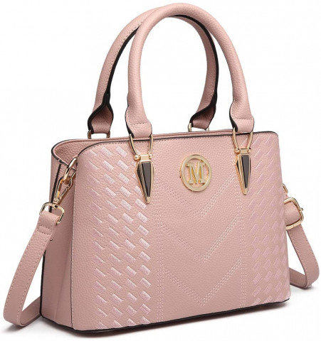 Miss Lulu Women Top Handle Bag (6865 Pink)