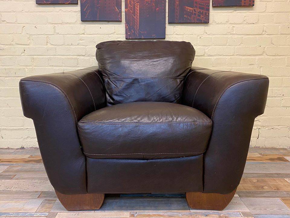Sofitalia Brown Leather Armchair
