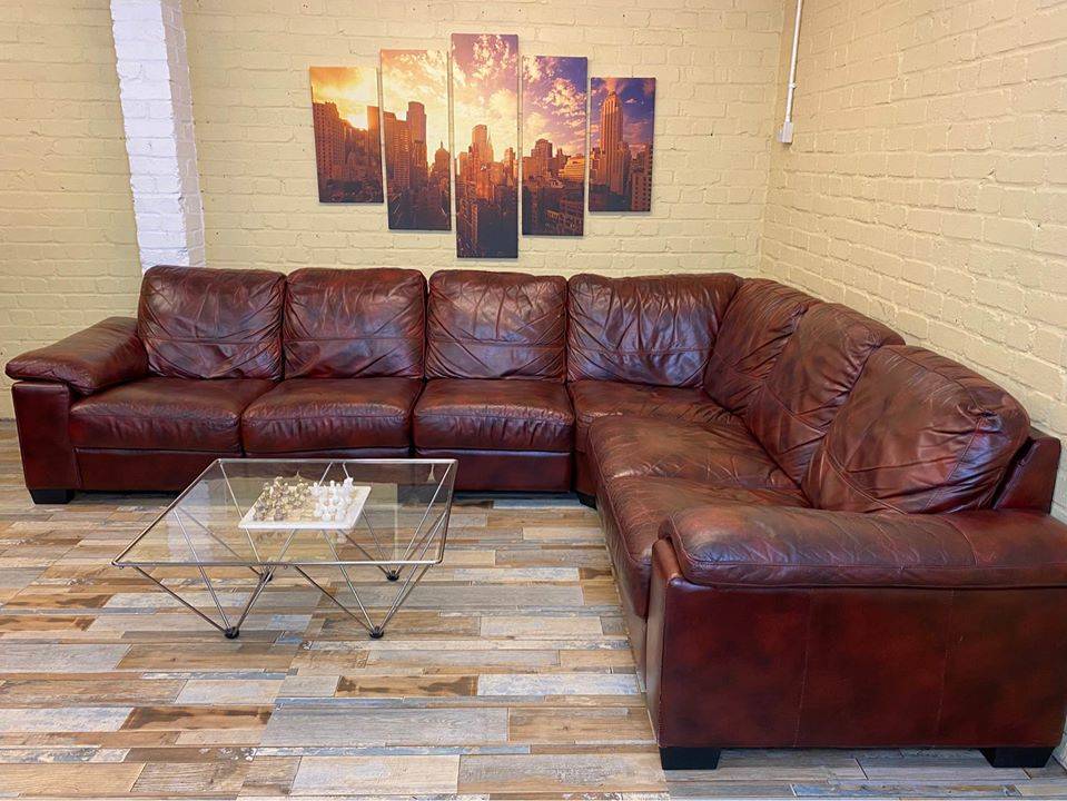 Huge Modular Leather Corner Sofa