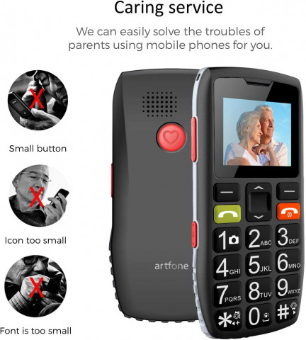 Artfone C1 Big Button Mobile Phone for Elderly, Un