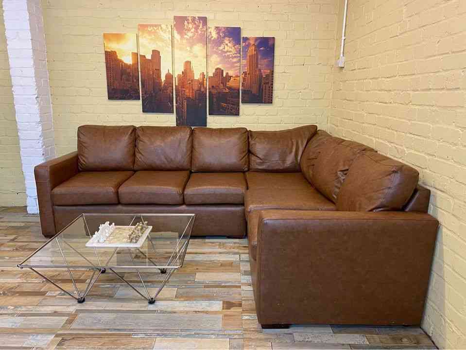 Family Comfy Leather Corner Sofa
