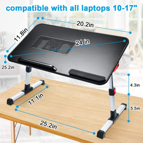 Ultra Large Adjustable Laptop Bed Table Desk, Port