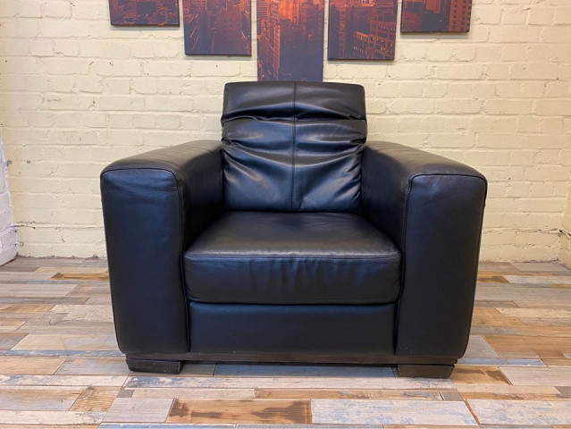 Extremely Comfy Black Leather Armchair